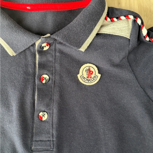 MONCLER Navy Blue Kids Polo Shirt - Picture 2 of 3